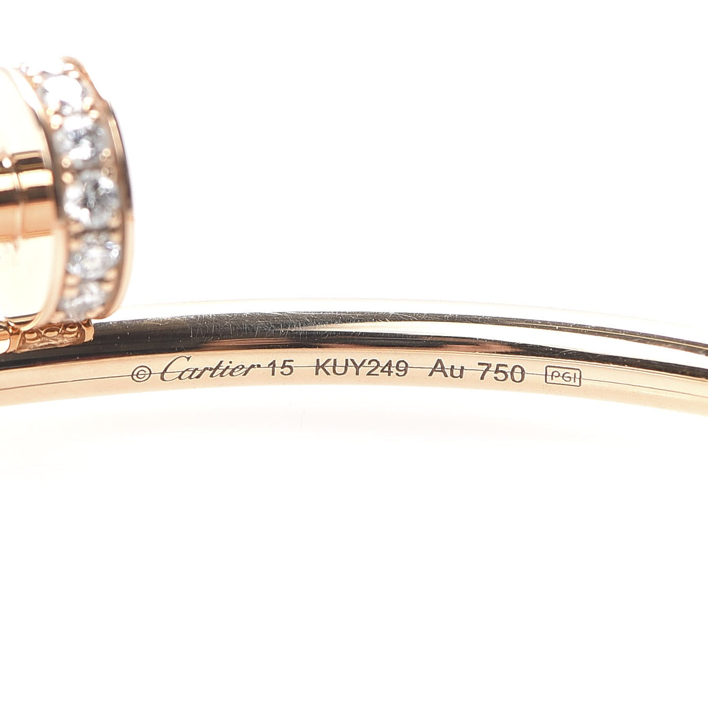 18K Pink Gold Diamond Small Juste Un Clou Bracelet 15