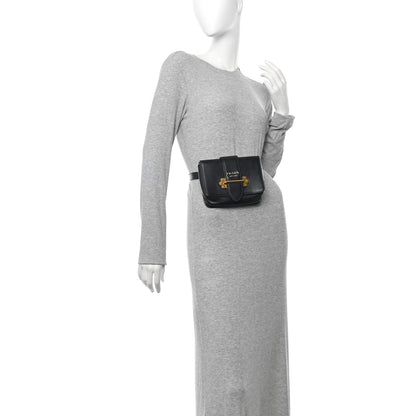 Prada City Calf Cahier Belt Bag Black 2 of 10