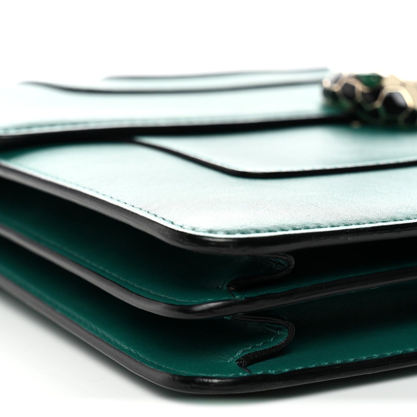 Calfskin Large Serpenti Forever Top Handle Emerald Green