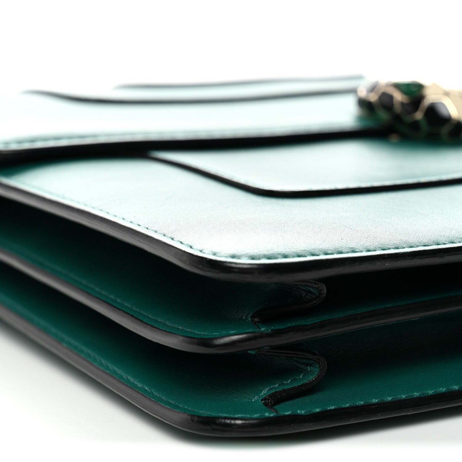 Bulgari Calfskin Large Serpenti Forever Top Handle Emerald Green 9 of 10