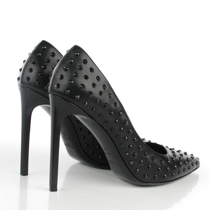 Saint Laurent Calfskin Paris Spiked 105 Pumps 41 Black 5 of 10
