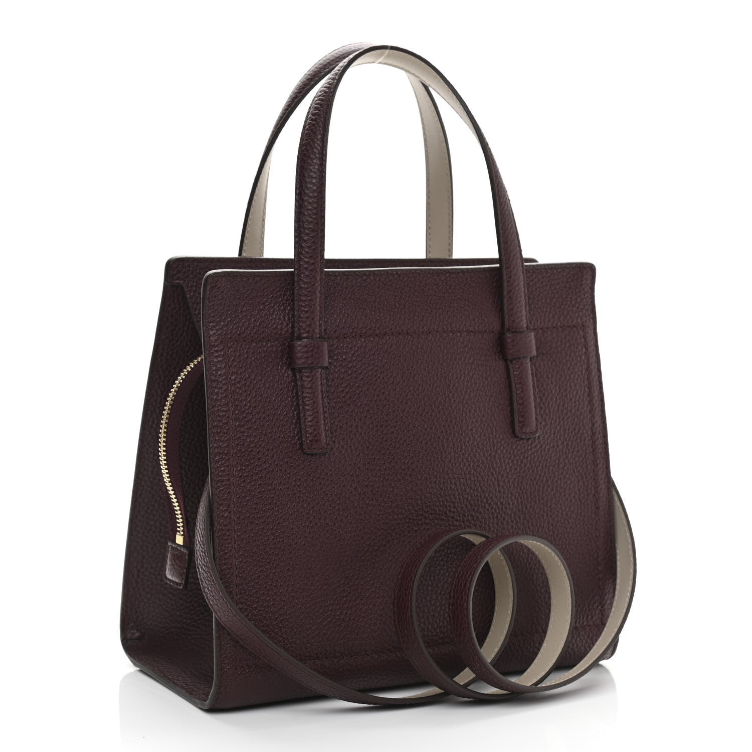 Salvatore Ferragamo Hammered Calfskin Double Handle Small Amy Tote Red 3 of 10