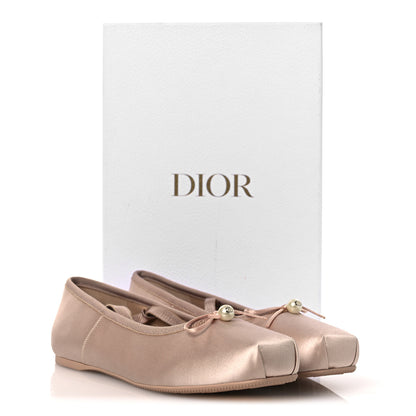 Christian Dior Satin Grosgrain D-Joy Ballet Flats 40 Beige Rose 12 of 12