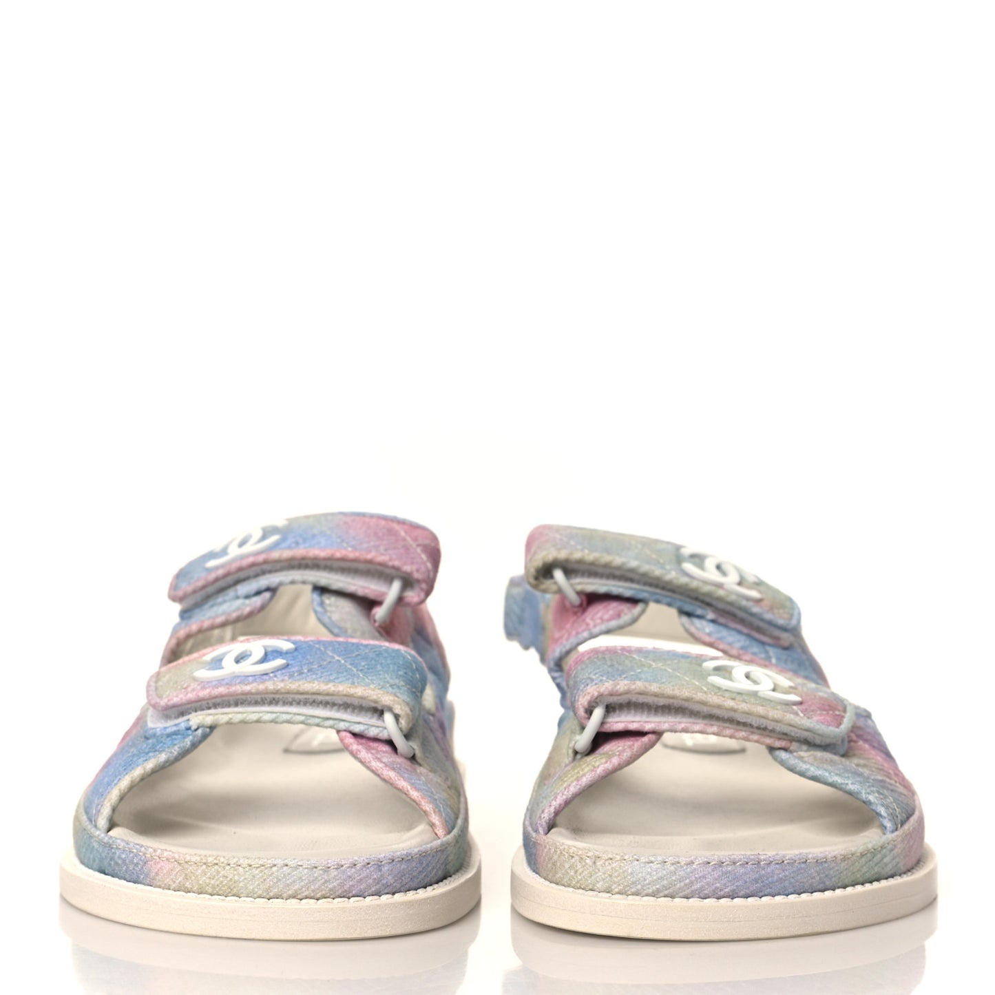 Printed Fabric Quilted Dad Sandals 39 Green Pink Blue
