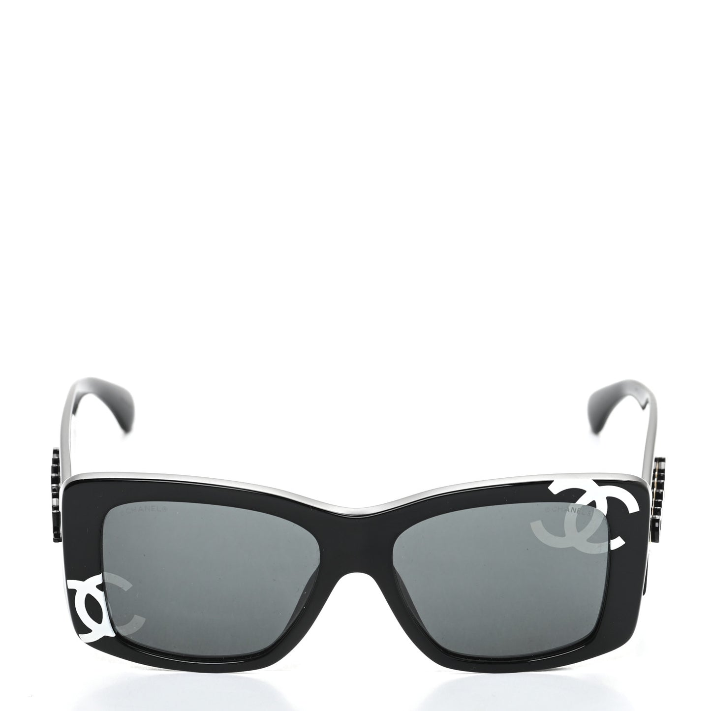 Acetate CC Logo Square Sunglasses 71472 Black