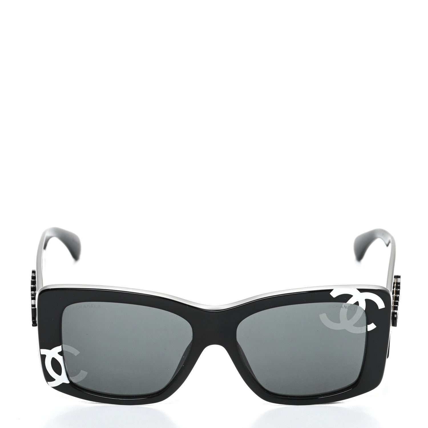 Chanel Acetate CC Logo Square Sunglasses 71472 Black 2 of 7