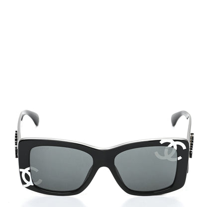 Chanel Acetate CC Logo Square Sunglasses 71472 Black 2 of 7