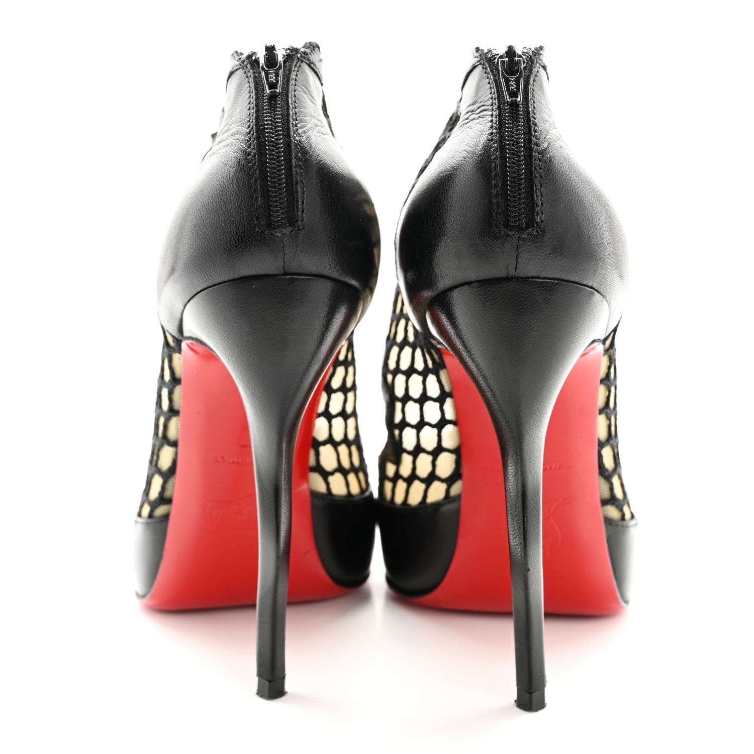 Christian Louboutin Nappa Violet 120 Mesh Ankle Boots 37 Black 6 of 13