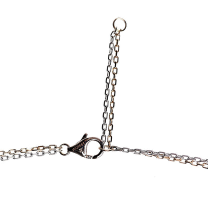 Cartier 18K White Pink Gold Diamond Three Ring LOVE Pendant Necklace 5 of 6