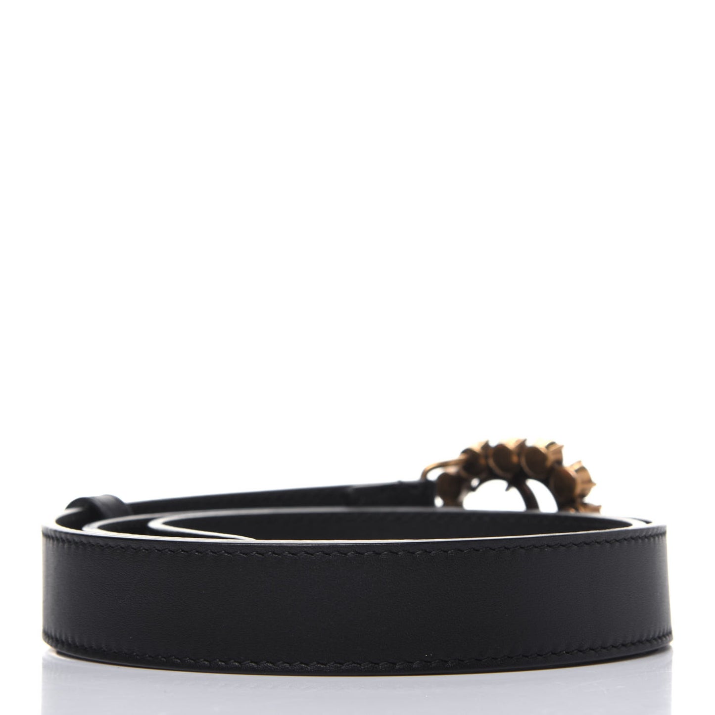 Calfskin Crystal Double G 30mm Belt 80 32 Black
