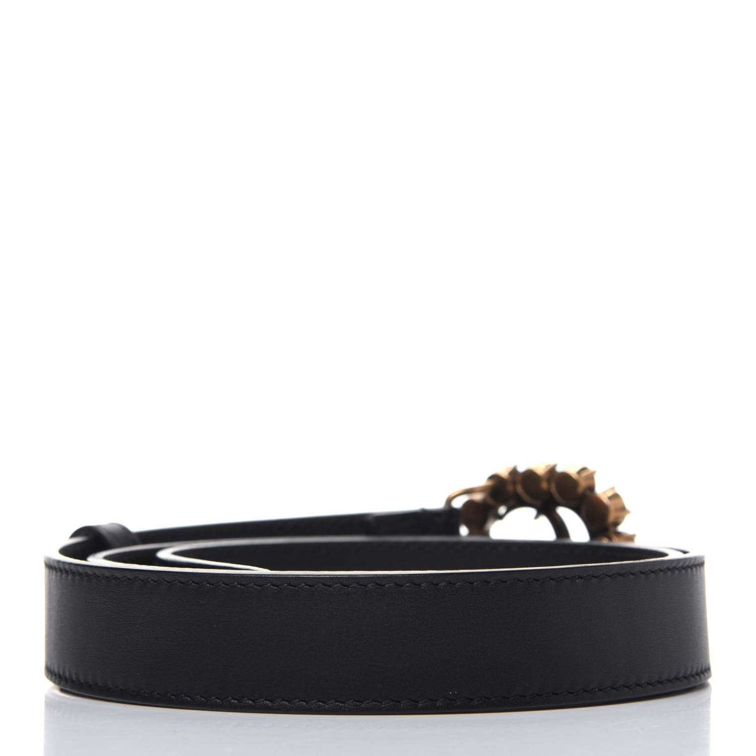 Gucci Calfskin Crystal Double G 30mm Belt 80 32 Black 2 of 8