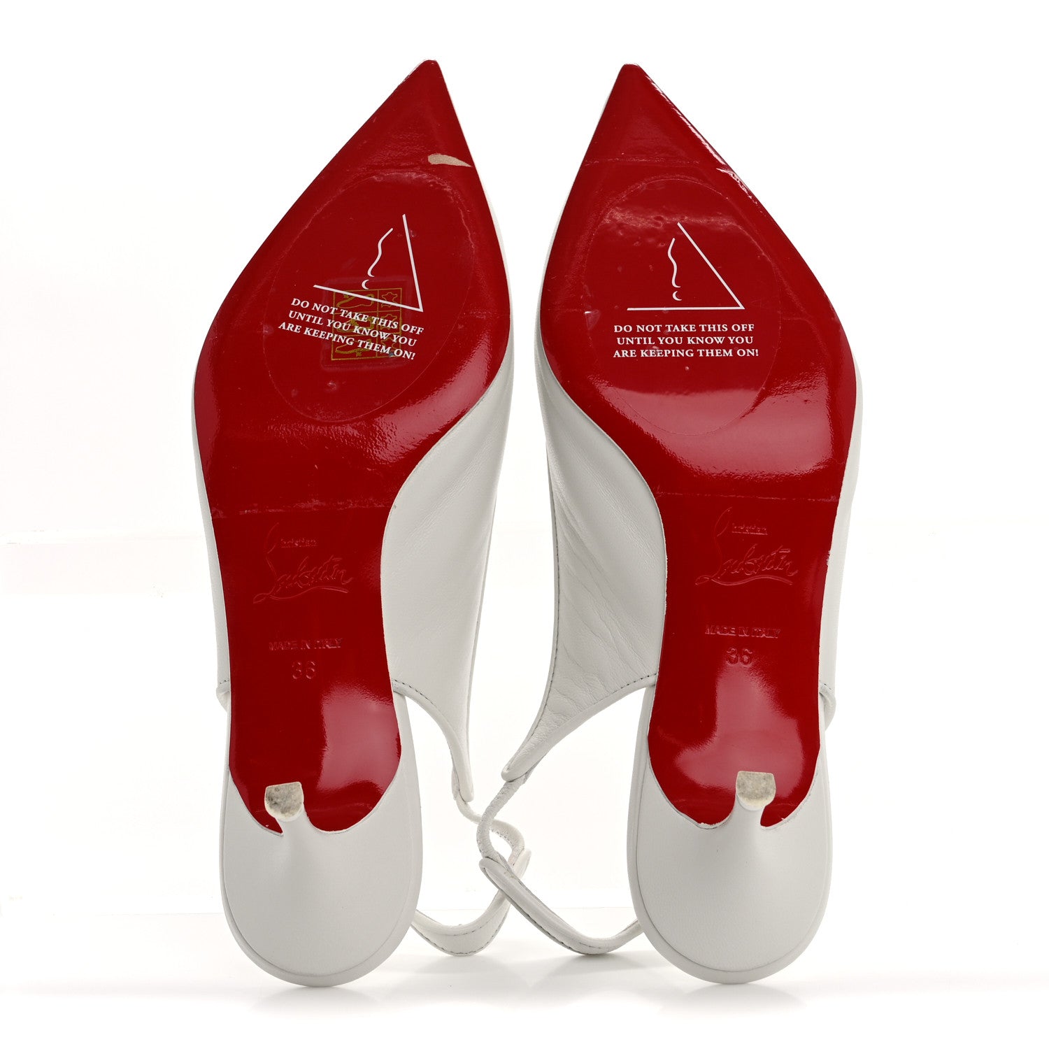 Christian Louboutin Nappa Sporty Kate Slingback 55 Pumps 36 White 6 of 9
