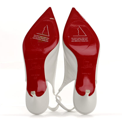 Christian Louboutin Nappa Sporty Kate Slingback 55 Pumps 36 White 6 of 9
