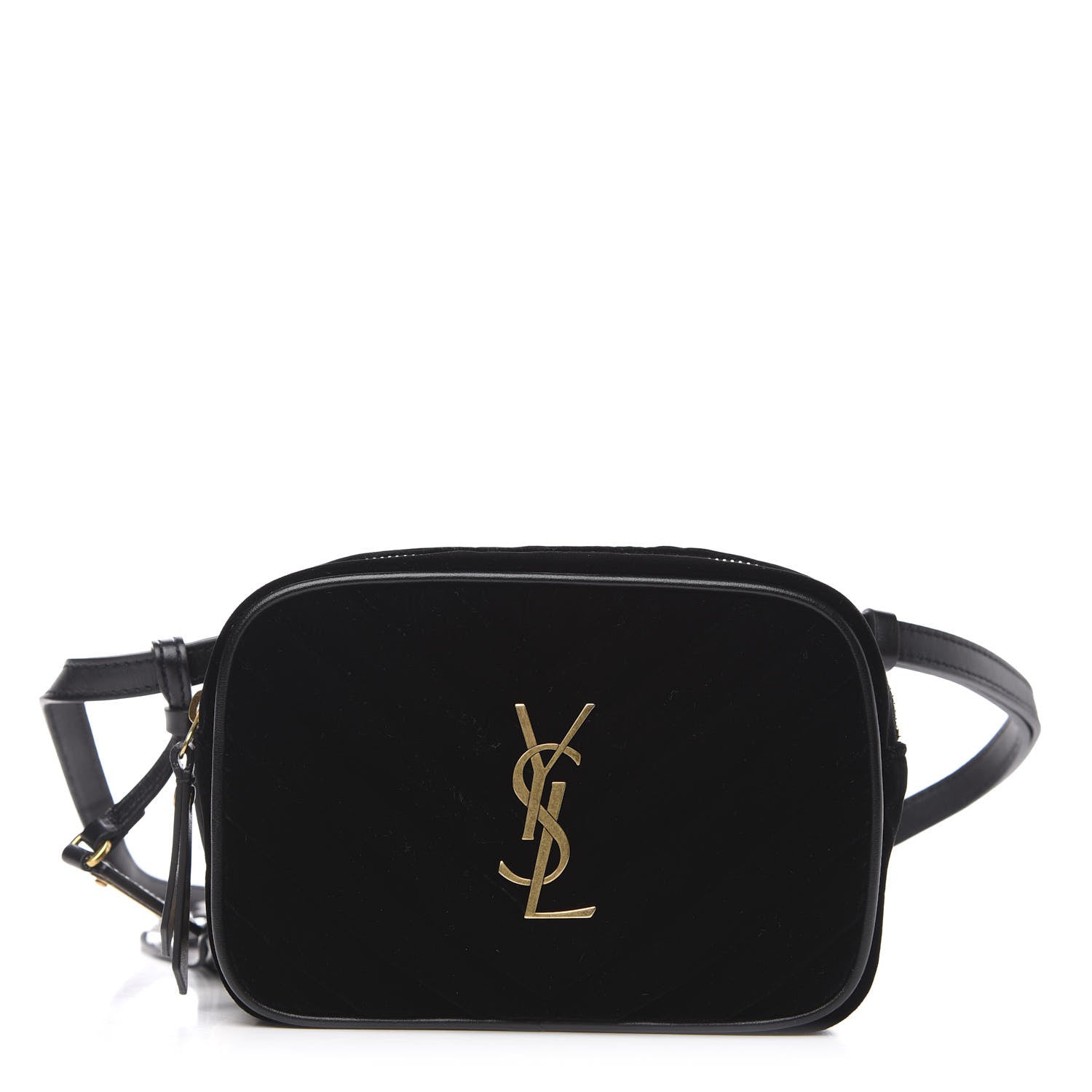 Saint Laurent Velour Matelasse Monogram Lou Belt Bag Black 1 of 9