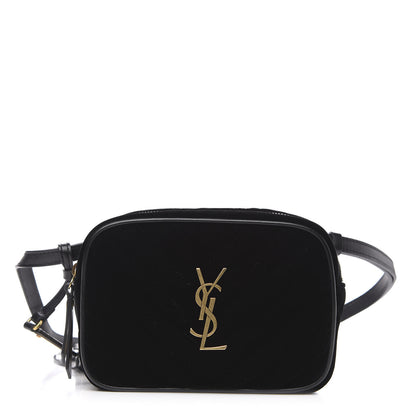 Saint Laurent Velour Matelasse Monogram Lou Belt Bag Black 1 of 9