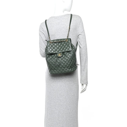 Chanel Lambskin Quilted Large Urban Spirit Backpack Dark Green 2 of 12