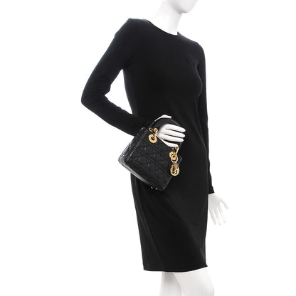 Christian Dior Lambskin Cannage Mini Lady Dior Black 2 of 7