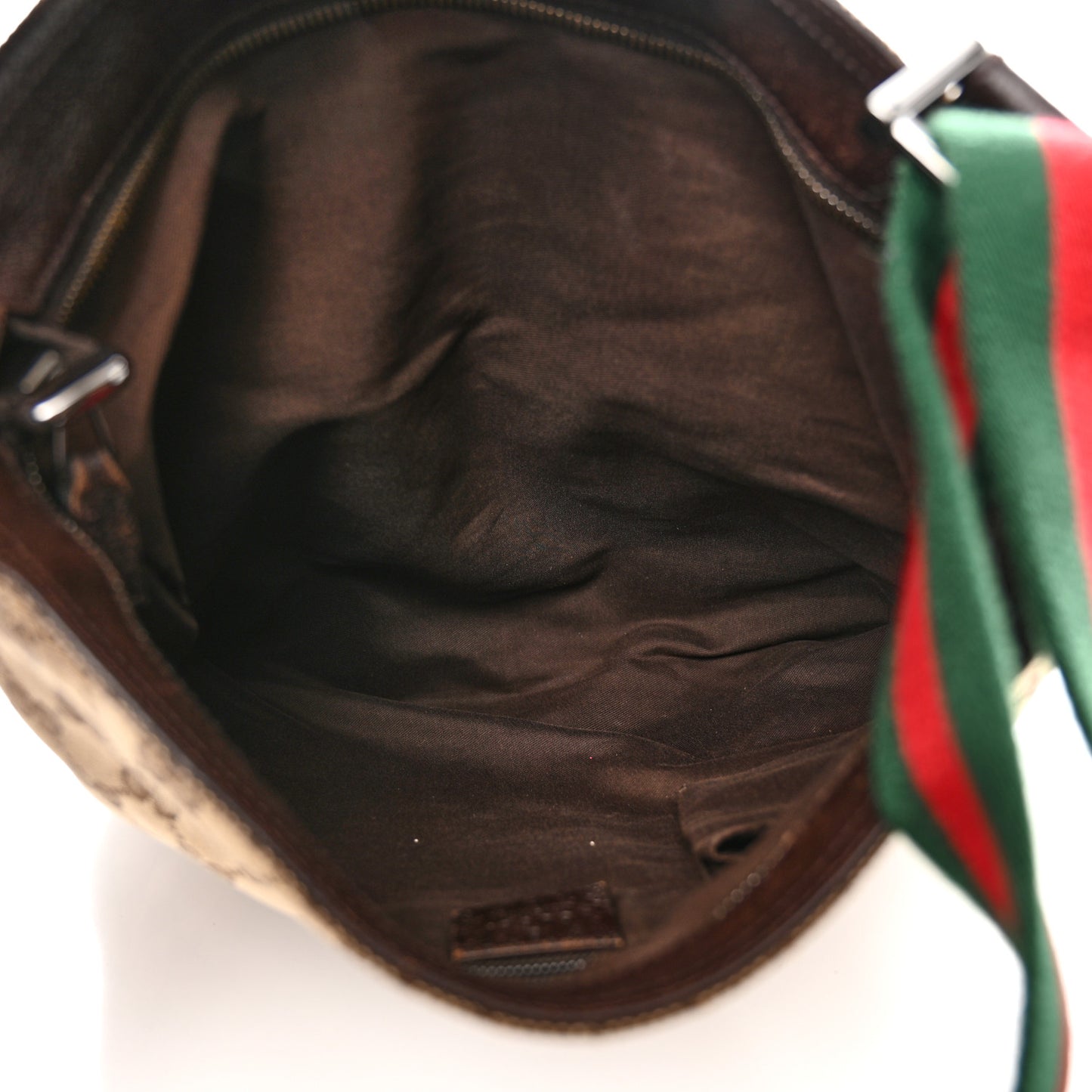 Monogram Web Medium Double Pocket Messenger Bag Dark Brown