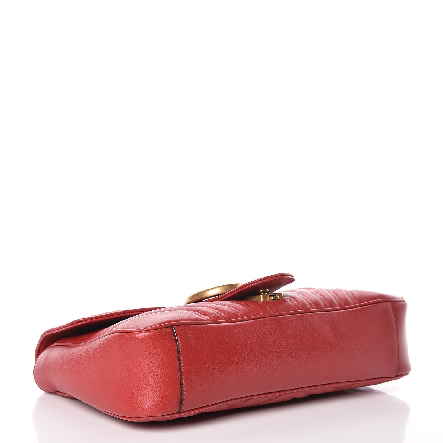 Gucci Calfskin Matelasse Medium GG Marmont Shoulder Bag Hibiscus Red 4 of 14