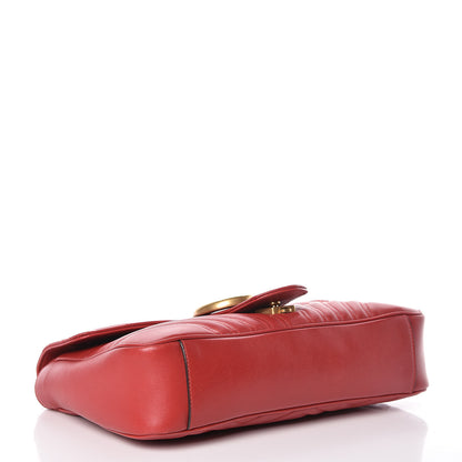 Gucci Calfskin Matelasse Medium GG Marmont Shoulder Bag Hibiscus Red 4 of 14
