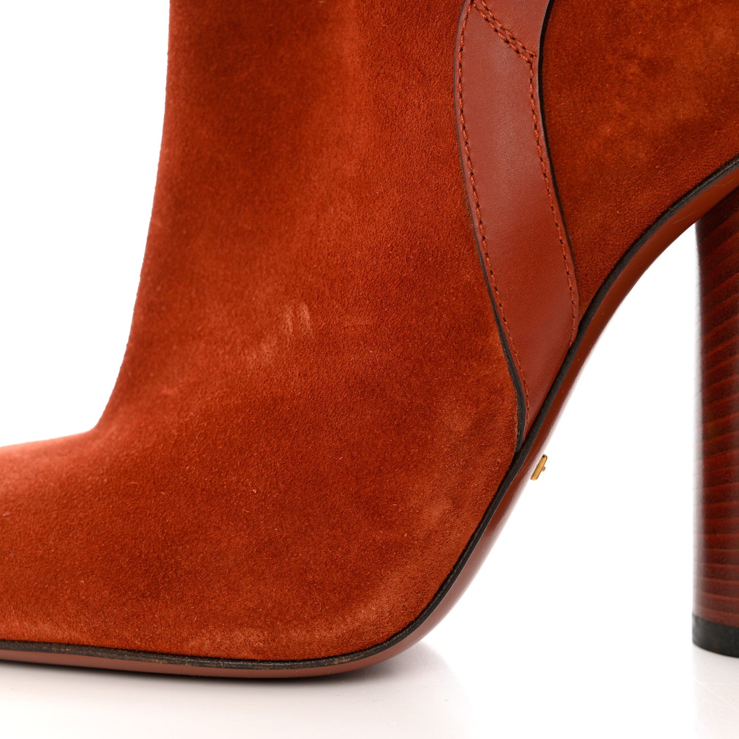Gucci Suede Abigail Ankle Boots 37.5 Red 9 of 11