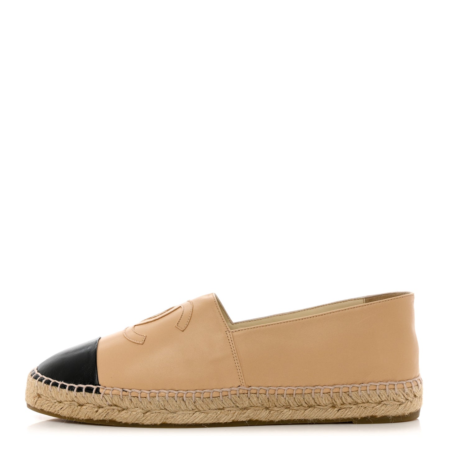 Lambskin CC Espadrilles 42 Beige Black