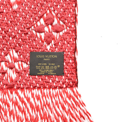 Louis Vuitton Wool Silk Logomania Mix Scarf Coquelicot 4 of 4