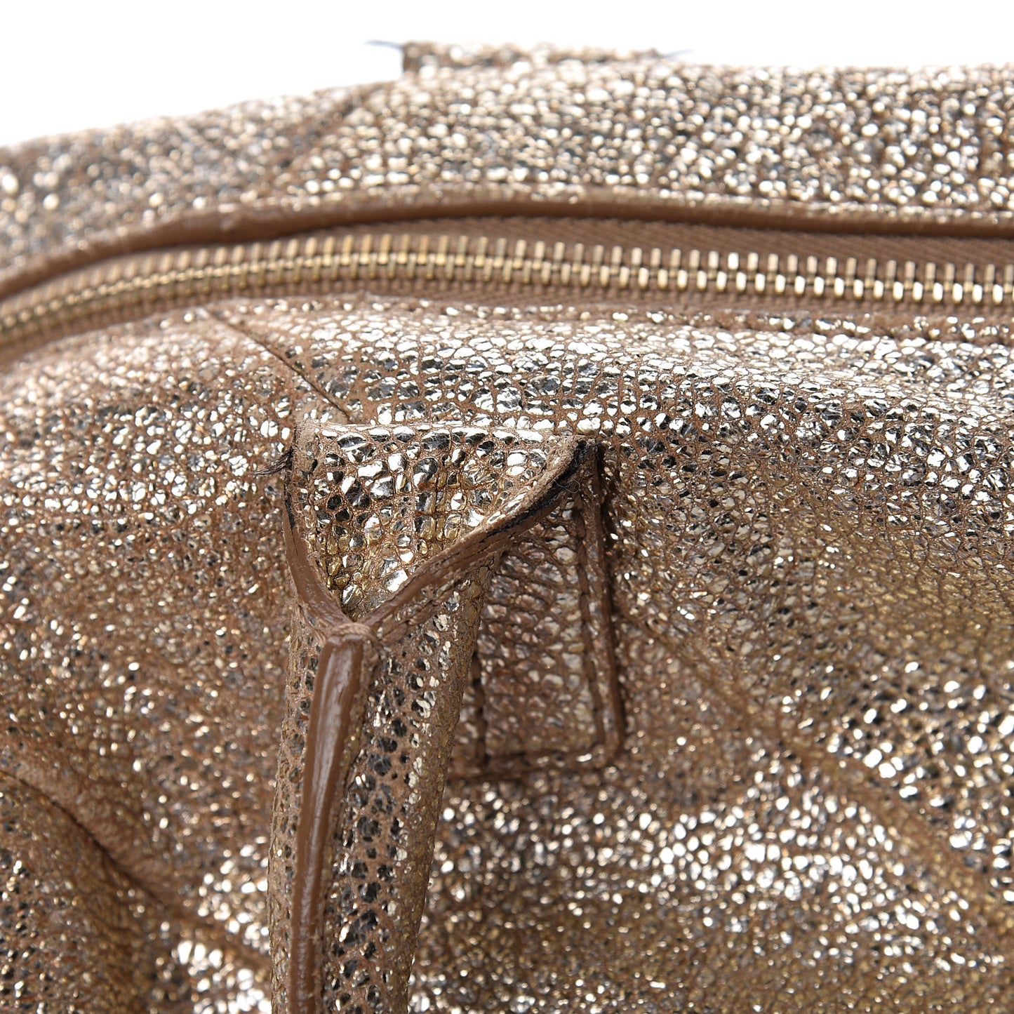 Volcano Crackled Calfskin Medium Easy Y Bag Gold