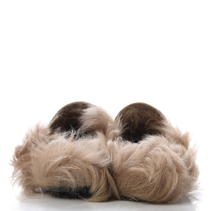Gucci Brocade Fur Womens Princetown Slippers 37.5 Brown 6 of 8