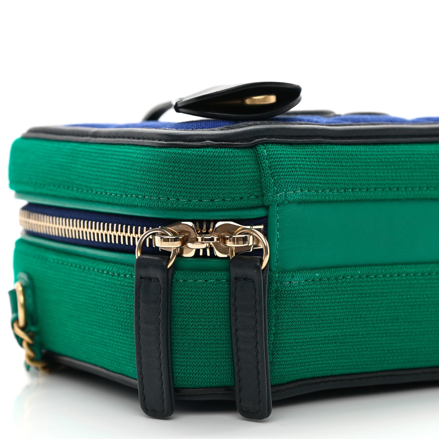 Jersey Quilted Small CC Filigree Vanity Case Blue Green
