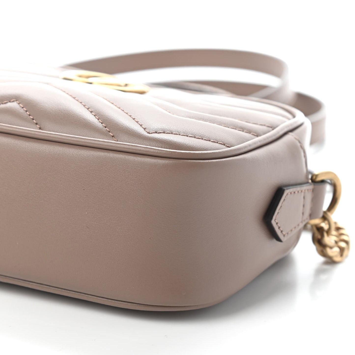 Calfskin Matelasse Mini GG Marmont Chain Shoulder Bag Porcelain Rose
