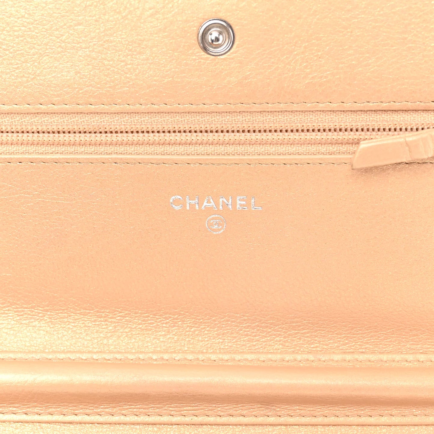 Metallic Calfskin Lucky Charms Casino 2.55 Reissue Wallet On Chain WOC Beige