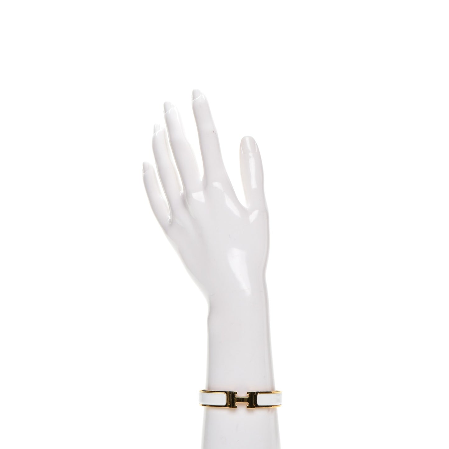Enamel Narrow Clic Clac H Bracelet PM White
