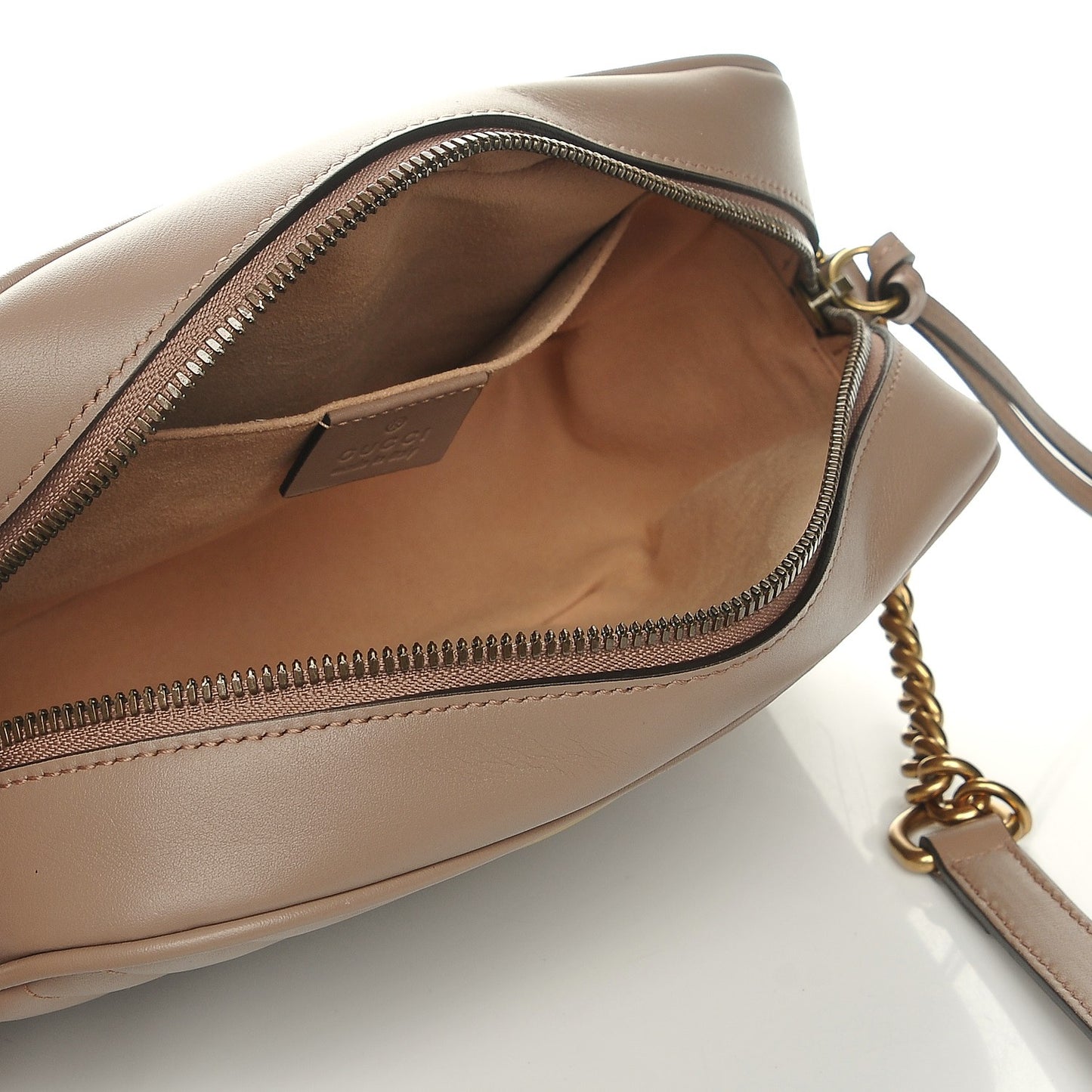 Calfskin Matelasse Small GG Marmont Chain Shoulder Bag Porcelain Rose