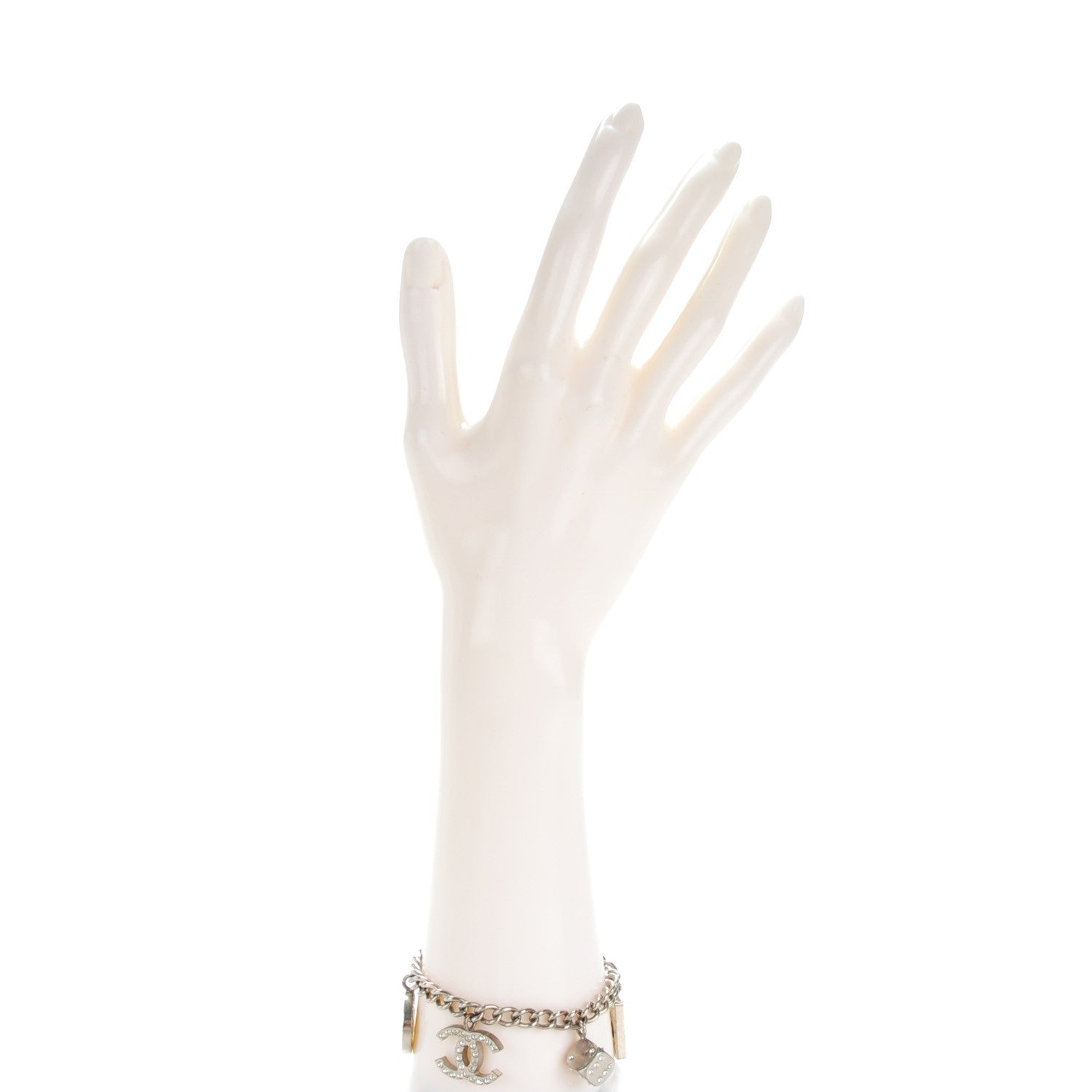 Chanel Crystal Wynn Exclusive Lucky Charm Bracelet Silver 2 of 4