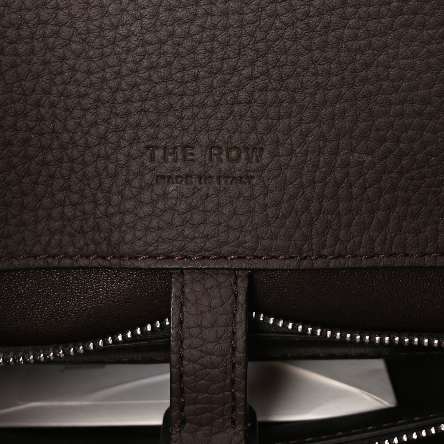 Grained Calfskin Margaux Shoulder 12 Deep Brown