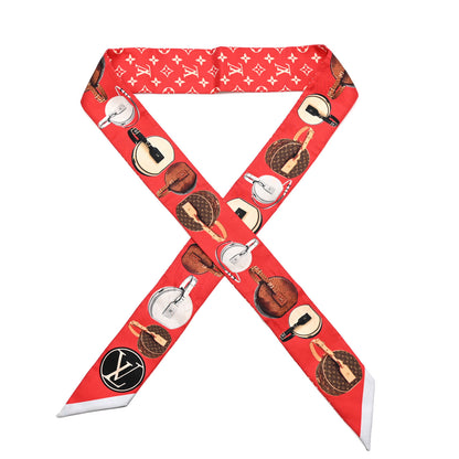 Louis Vuitton Silk Monogram Tribute To Chapeau BB Bandeau Red 1 of 4