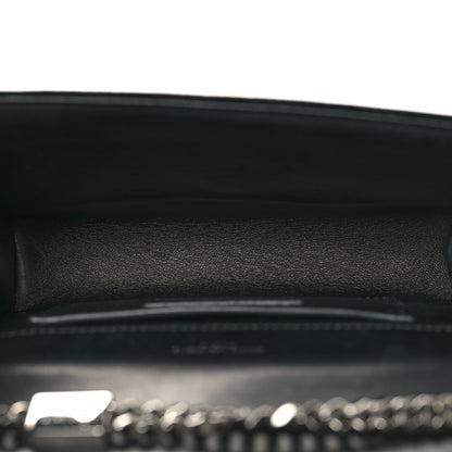 Saint Laurent Velvet Crystal Monogram Kate Tassel Chain Wallet Black 5 of 9