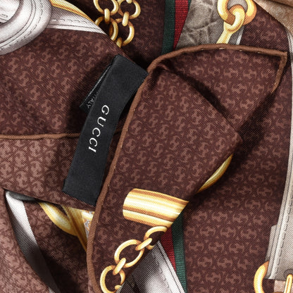 Gucci Silk Interlocking G Belts Scarf Brown 3 of 4