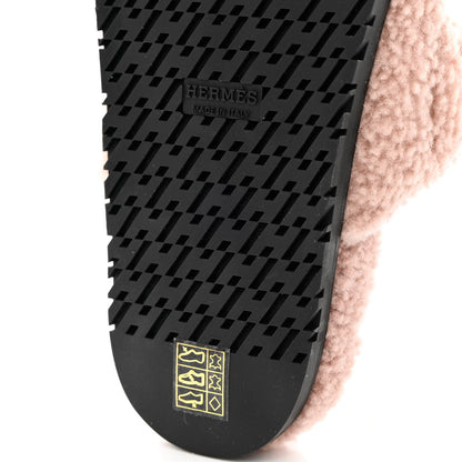 Hermes Woolskin Womens Chypre Sandals 35.5 Bois De Santal 9 of 12