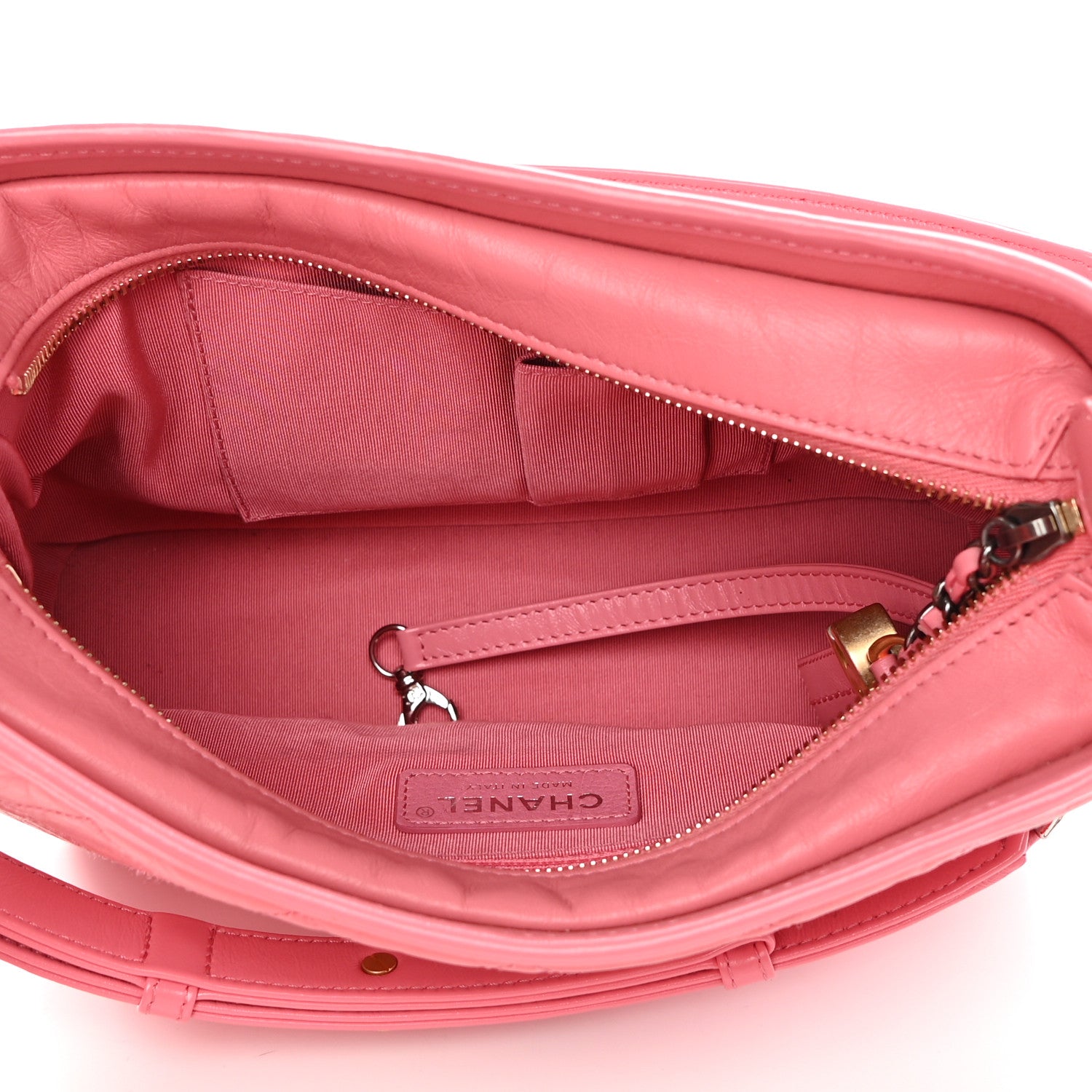 Chanel Aged Calfskin Quilted Small Gabrielle Logo Hobo Rose 5 of 12