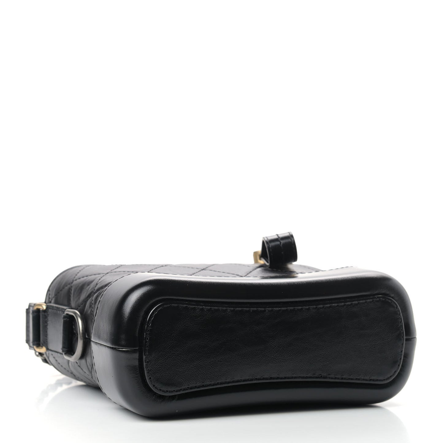Aged Calfskin Quilted Small Gabrielle Hobo Black
