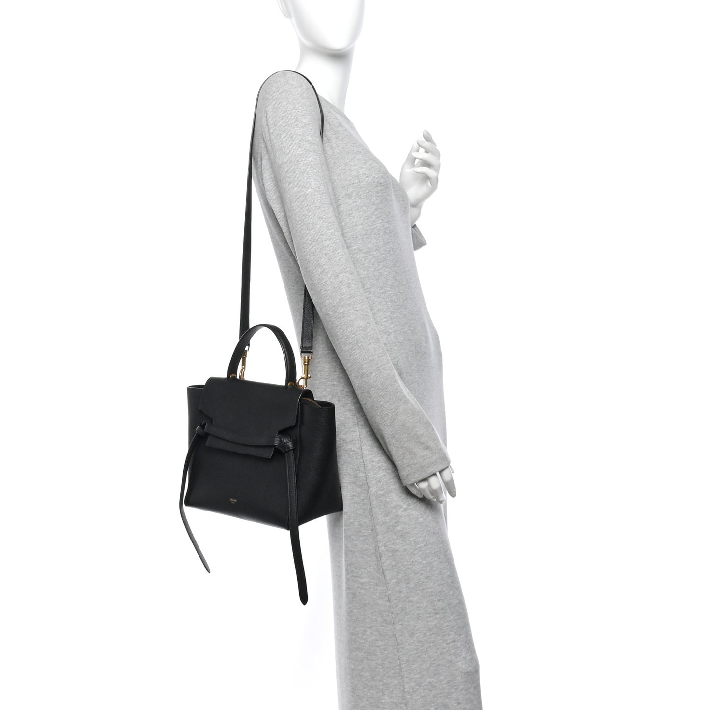 Grained Calfskin Micro Belt Bag Black