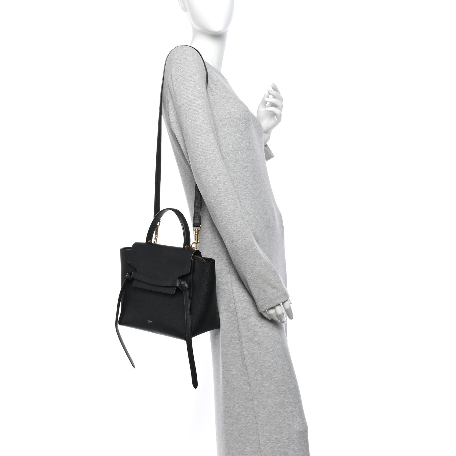 Celine Grained Calfskin Micro Belt Bag Black 2 of 11