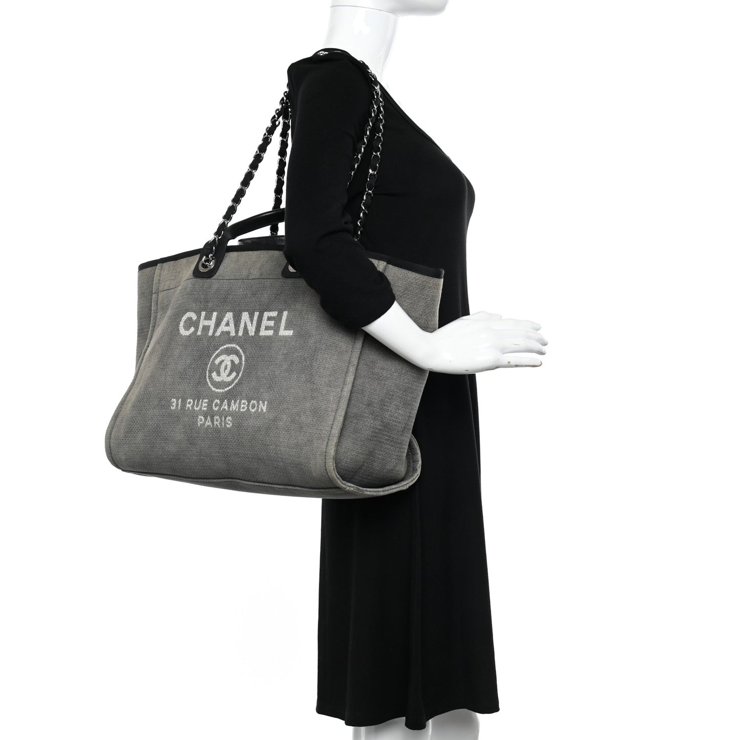 Canvas Medium Deauville Tote Grey