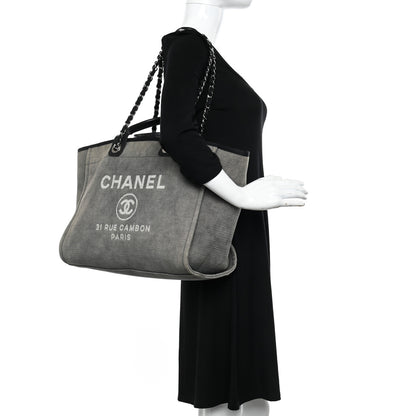 Chanel Canvas Medium Deauville Tote Grey 2 of 10