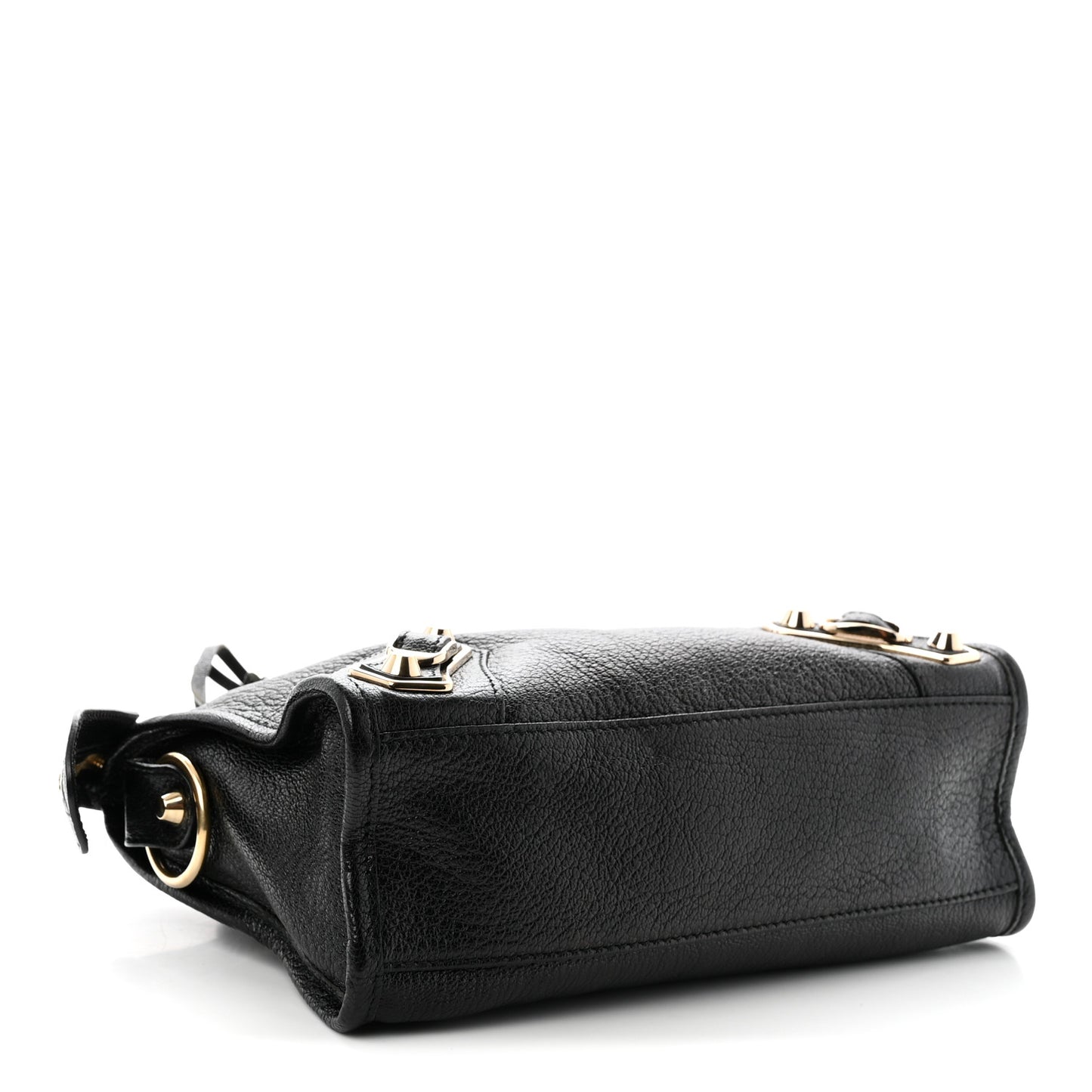 Chevre Gold Metallic Edge Hardware Mini City Black