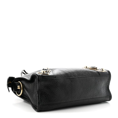 Balenciaga Chevre Gold Metallic Edge Hardware Mini City Black 5 of 11