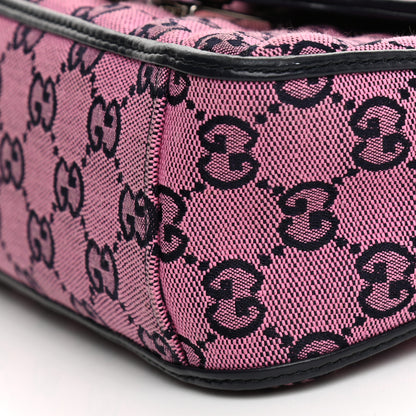 Gucci Monogram Multicolor Matelasse Diagonal Mini GG Marmont Top Handle Shoulder Bag Pink Blue 21 of 23