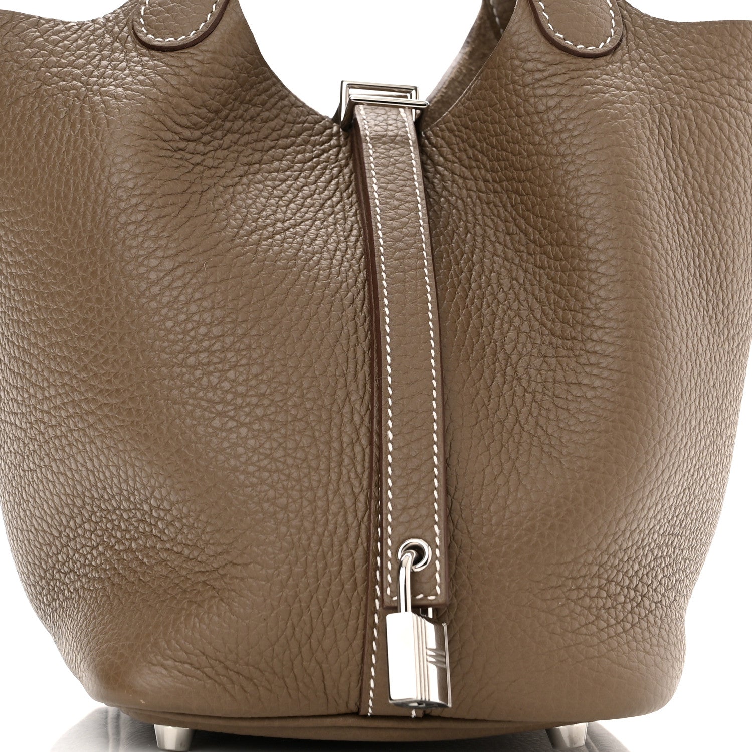 Hermes Taurillon Clemence Picotin Lock 18 PM Etoupe 9 of 11